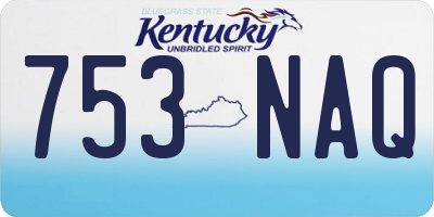 KY license plate 753NAQ