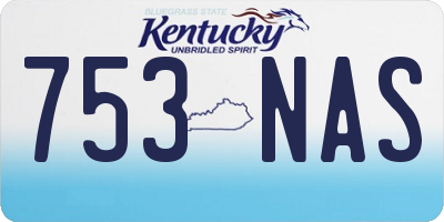 KY license plate 753NAS