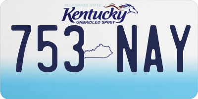KY license plate 753NAY