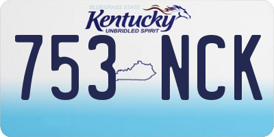 KY license plate 753NCK