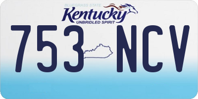 KY license plate 753NCV