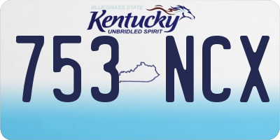 KY license plate 753NCX