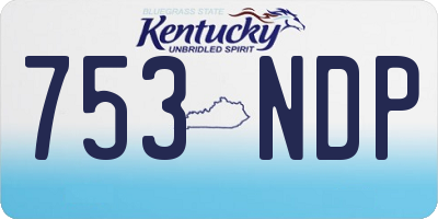 KY license plate 753NDP
