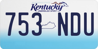 KY license plate 753NDU