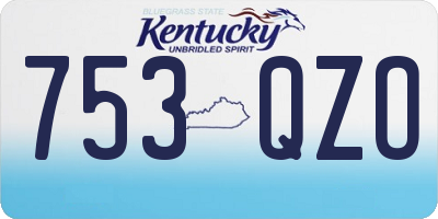 KY license plate 753QZO