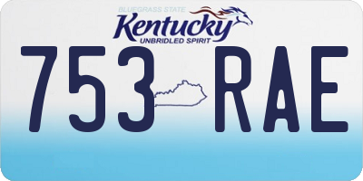 KY license plate 753RAE