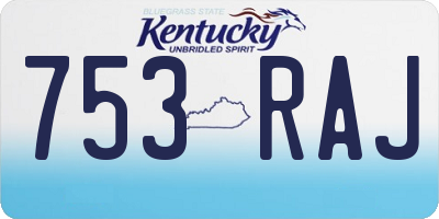 KY license plate 753RAJ