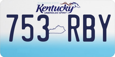 KY license plate 753RBY
