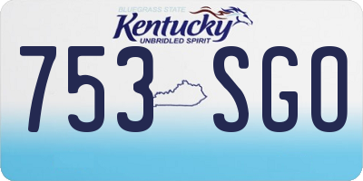 KY license plate 753SGO