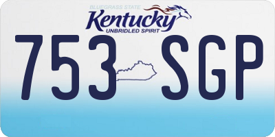 KY license plate 753SGP