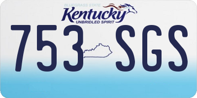 KY license plate 753SGS
