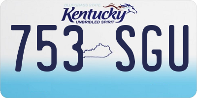 KY license plate 753SGU