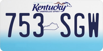 KY license plate 753SGW