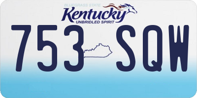 KY license plate 753SQW