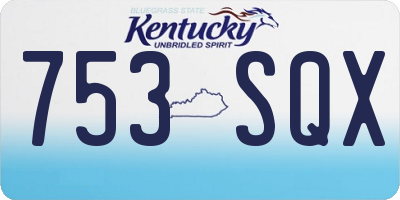KY license plate 753SQX