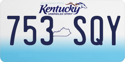 KY license plate 753SQY