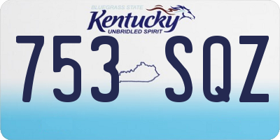 KY license plate 753SQZ