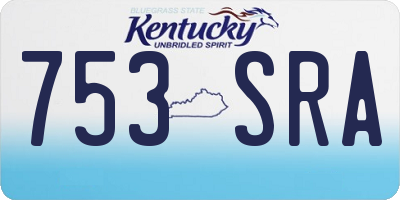 KY license plate 753SRA