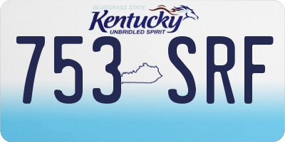 KY license plate 753SRF