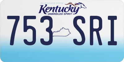 KY license plate 753SRI