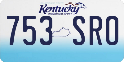 KY license plate 753SRO