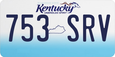 KY license plate 753SRV