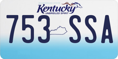 KY license plate 753SSA