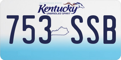 KY license plate 753SSB