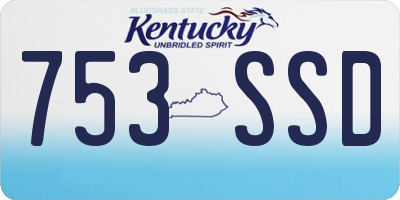 KY license plate 753SSD