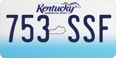 KY license plate 753SSF