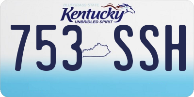KY license plate 753SSH