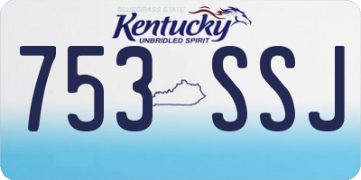 KY license plate 753SSJ