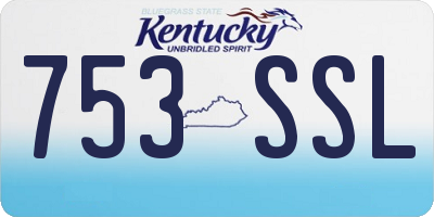 KY license plate 753SSL