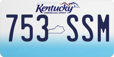 KY license plate 753SSM
