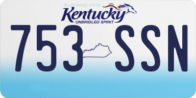 KY license plate 753SSN