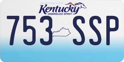 KY license plate 753SSP