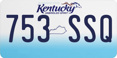KY license plate 753SSQ