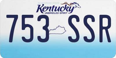 KY license plate 753SSR
