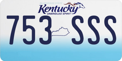 KY license plate 753SSS