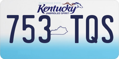 KY license plate 753TQS