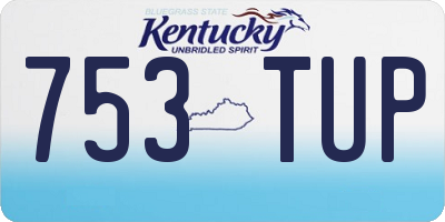 KY license plate 753TUP