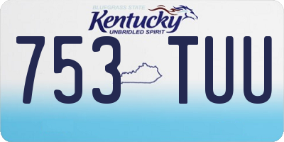 KY license plate 753TUU