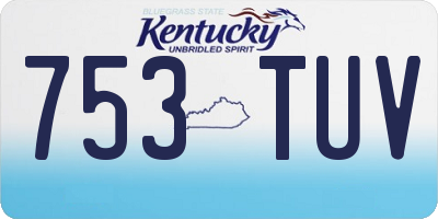 KY license plate 753TUV