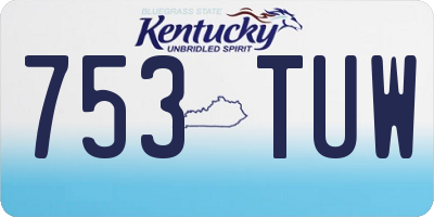 KY license plate 753TUW