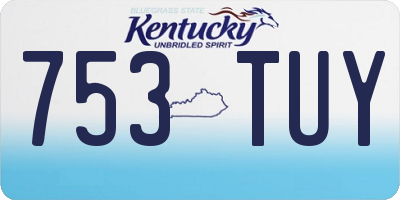 KY license plate 753TUY
