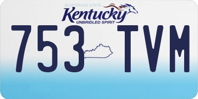 KY license plate 753TVM