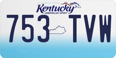 KY license plate 753TVW