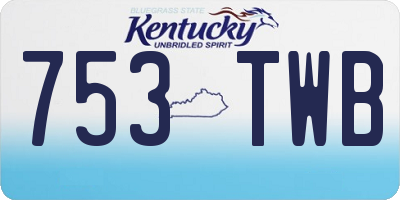 KY license plate 753TWB