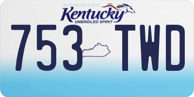 KY license plate 753TWD