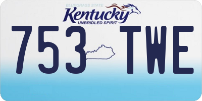 KY license plate 753TWE